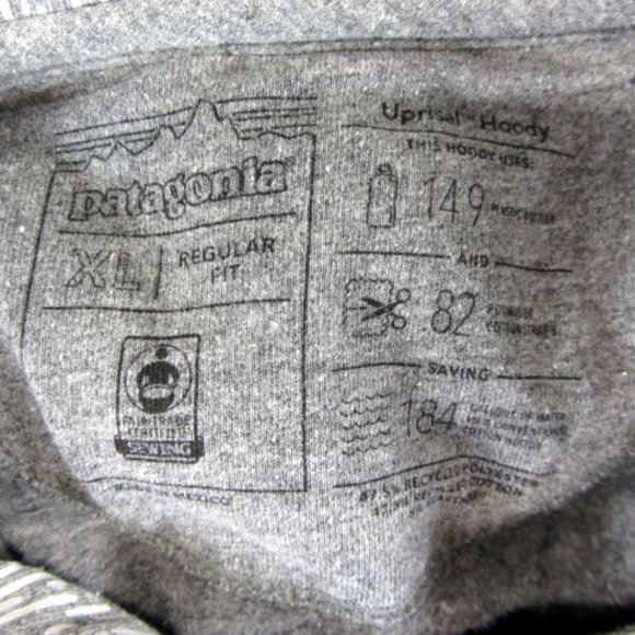 PATAGONIA Uprisal Hoodie "Fed up with melt down" Recycled Cotton & Poly. Size XL - Picture 6 of 7